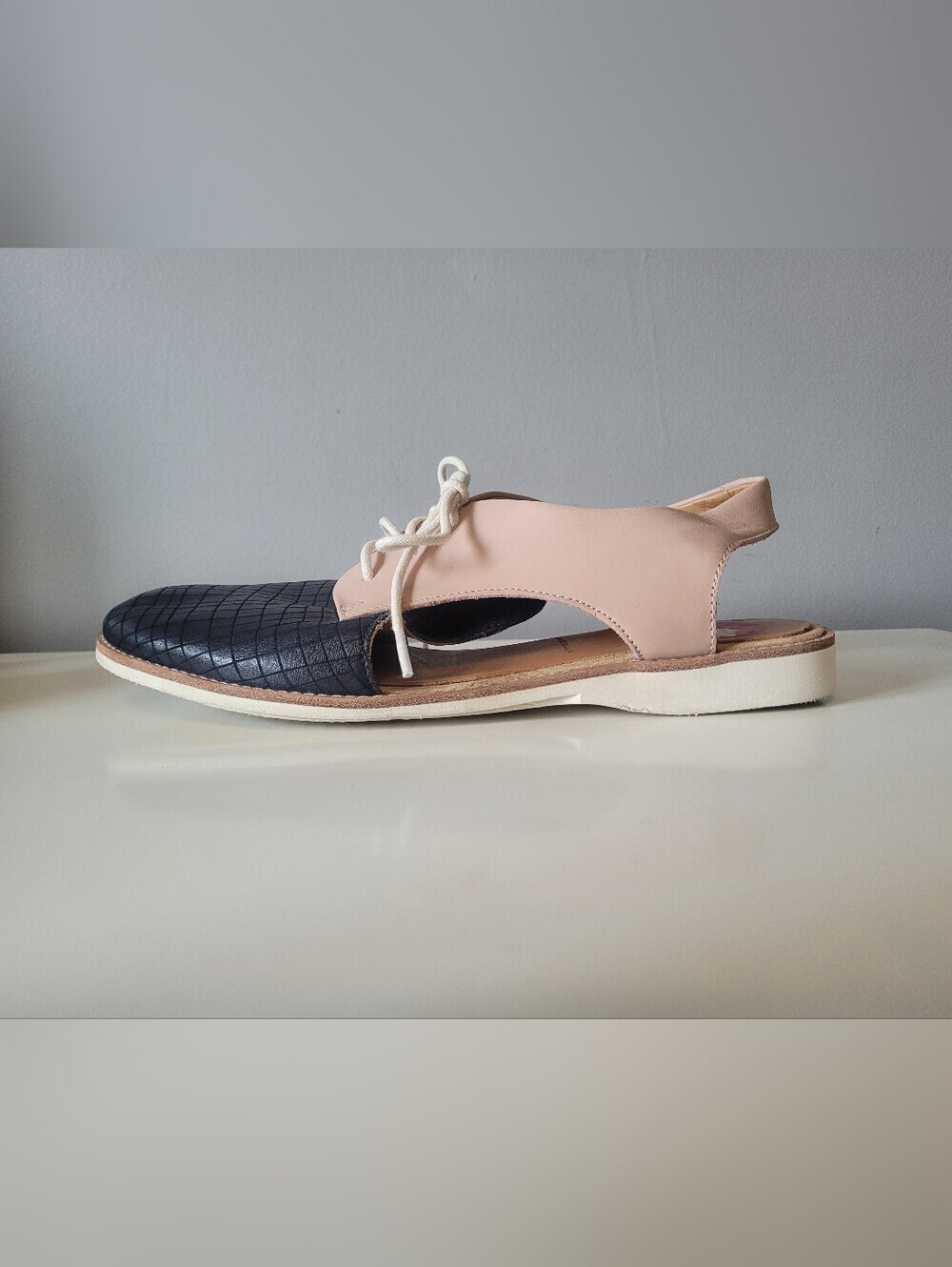 Rollie Derby Slingback In Scored Navy/Snow Pink, VGUC, Size 39 - Picture 5 of 10